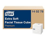 Tork Mouchoirs Boîte Cube doux blanc, Premium, 2 plis, 100 feuilles, 140278