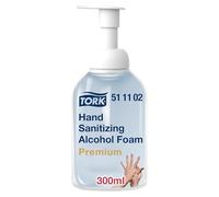 Tork Mousse hydro-alcoolique désinfectante pour les mains, douce pour la peau, 6 x 300 ml, 511102
