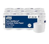 Tork OptiServe Papier toilette sans mandrin blanc T7, Advanced, 2 plis, 24 x 820 feuilles, 472630
