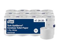 Tork OptiServe Coreless Toilet Paper Blanc T7, Universal, 1 Ply, 24 x 1250 Feuilles, 472620