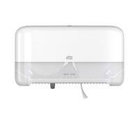 Tork OptiServe Distributeur pour Papier Toilette 2 Rouleaux sans mandrin Blanc T7, Distributeur Horizontal, Gamme Elevation, 558060