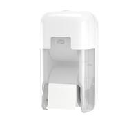 Tork OptiServe Distributeur pour Papier Toilette 2 Rouleaux sans mandrin Blanc T7, Distributeur Vertical, Gamme Elevation, 558041