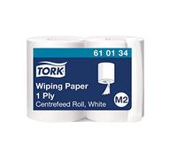 Tork Papier d'essuyage bobine à dévidage central M2, 2 x 275 m, 24,5 cm, Blanc, 610134