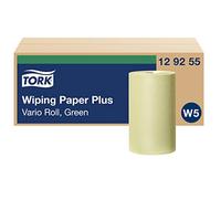 Tork Papier d’Essuyage Plus vert W5, Bobine d'essuyage absorbante, 10 x 200 feuilles, 129255
