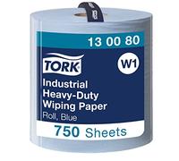 Tork Papier d'essuyage industriel W1 ultra-résistant bleu, ultra-absorbant 1 x 750 feuilles, 130080