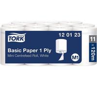 TORK - PAPIER PAPIER Basic M1 Center 1LGS Blanc 120123 | Boîte A 11 Rouleau