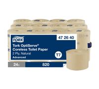 Tork Papier toilette double épaisseur gaufré marron clair Advanced - 472640 - Lot de 24 rouleaux de 820 feuilles