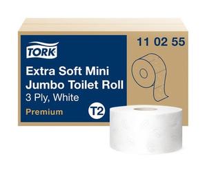 TORK Papier toilette en mini-rouleau Jumbo, 3 plis, blanc