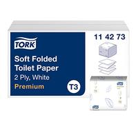 Tork Papier toilette double épaisseur T3 Premium pliage en Z blanc - 114273 - Lot de 30 paquets de 252 feuilles