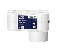 Tork Papier toilette Mini Jumbo – 2 plis 170 m – Lot de 12 – Blanc