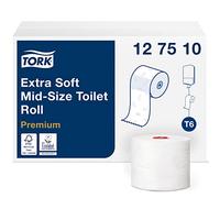 Tork Papier Toilette Rouleau Mid-size extra-doux blanc T6, Premium, 3 plis, 27 rouleaux, 127510