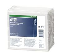 TORK Paquet de 40 chiffons de nettoyage Microfibre à usage unique. Couleur: Blanc imprimé bleu