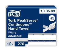 Tork PeakServe Essuie-mains en continu Advanced H5 blanc - 100589 - Lot de 12 paquets de 270 feuilles