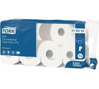 Tork Petit rouleau de papier toilette T4 Premium, 3 plis, blanc