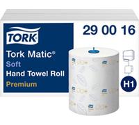 Tork Matic Rouleaux Essuie-mains en papier doux Premium 290016 - Papier d'essuyage pour Distributeurs H1 - Haute absorption QuickDry, 2 plis, blanc - Longueur 100 m, Lot de 6 290016, 100m