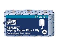 Tork Reflex 473391 Papier d'essuyage multi-usages Advanced, compatible avec le système M4 / 2 plis - 150,8m x 19,4cm - lot de 6 bobines - Bleu