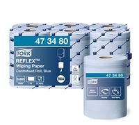 Tork Reflex 473480 Papier d'essuyage multi-usages Advanced, compatible avec le système M4 / un pli - 269,7m x 19,4cm - lot de 6 bobines - Bleu