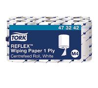 Tork Reflex Essuie-mains papier d'essuyage 1 pli recyclé pour distributeur central - 473242 - Lot de 6 bobines 300 m