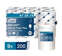 Tork Reflex Papier d'Essuyage Plus blanc M3, multi-usages 9 x 200 feuilles