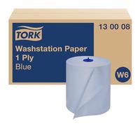 Tork Rouleau de Papier d'Essuyage Basic bleu W6, 6 x 250 m, 130008