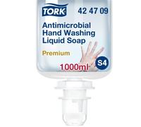 Tork Savon Liquide antimicrobien pour les Mains S4, testé dermatologiquement, 1 x 1000 ml, 424709
