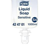 Tork Savon liquide Mains - Peaux sensibles S4, testé dermatologiquement, 6 x 1000 ml, 424701