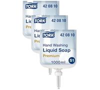 Tork Savon liquide pour les mains S1/S11, extra hygiénique, qualité Premium, 1 x 1000 ml, 420810 (Lot de 3)