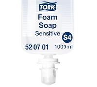 Tork Savon mousse Mains - Peaux sensibles S4, testé dermatologiquement, 1 x 1000 ml, 520701