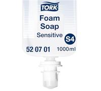 Tork Savon mousse Mains - Peaux sensibles S4, testé dermatologiquement, 6 x 1000 ml, 520701