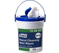 Tork Lingettes mains 190592 non tissées, douces et résistantes, blanches 58 pcs