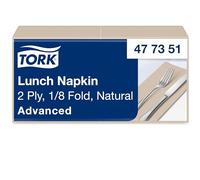 Tork Serviette Lunch naturel, 1/8 plier, 2 pli, 200 serviettes, 16.3cm x 8.2cm chaque, 477351