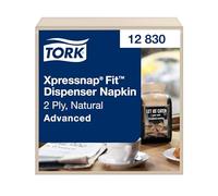 Tork Serviettes de Table Xpressnap Fit - 12830 - Recharge pour Distributeur de Serviettes N14, Qualité Advanced - 2 plis, Naturel - 6 x 720 (4320) Feuilles