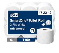 TORK SMARTONE® Papel Higiénico blanc T8 pour la maison et les pros, idéal pour hygiène quotidienne, format pratique