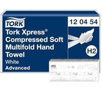 Tork Xpress Essuie-mains interfoliés doux comprimés blancs H2, Advanced, 2 plis, pliage en M, grand format, 12 x 200 essuie-mains, 120454