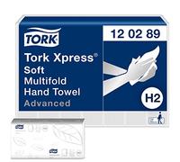 Tork Xpress Essuie-mains interfoliés doux blancs H2, Advanced, 2 plis, pliage en Z, absorbants, 20 x 180 feuilles, 120398