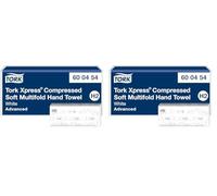 Tork Xpress Essuie-mains interfoliés doux comprimés blancs H2, Advanced, 2 plis, pliage en M, absorbants, 6 x 200 essuie-mains, 600454 (Lot de 2)