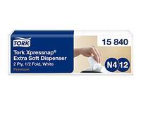 Tork Xpressnap Serviette enchevêtrée extra-douce blanche pour distributeur N4, pliage 1/2 2 plis, 8 x 500 serviettes, 15840
