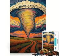 Tornade dans l'allée des tornades Puzzle Nature's Fury pour Adultes, 1000 pièces, Jouet Intelligent et apaisant, découpe précise, Objet de Collection 38x26cm