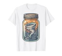 Tornade dans Un Bocal Tempête Météorologie Art fantaisiste T-Shirt Graphique avec Valeur, Homme, Blanc, L