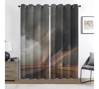 Tornade Rideaux 3D Occultants, Catastrophe Naturelle Rideaux à Oeillets, Isolant Thermique Anti Froid et Chaleur, Anti-Bruit, Lavable en Machine, Lot de 2, 140 x 220 cm (L x H)