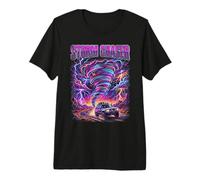 Tornado Chaser Storm Chasing, météorologue, Vague rétro T-Shirt Haut de Gamme