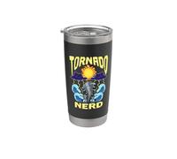 Tornado Nerd, météorologue, expert en tempêtes, Tornado Chaser Gobelet isotherme en acier inoxydable double paroi
