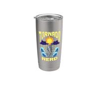 Tornado Nerd, météorologue, expert en tempêtes, Tornado Chaser Gobelet isotherme en acier inoxydable double paroi