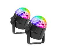 Tornado Pack de 2 Boules Disco Lumineuses RGB - 3 Modes de Musique, Effet Strobe, Support Ventouse