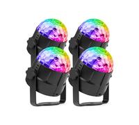 Tornado Pack de 4 Boules Disco Lumineuses RGB - 3 Modes de Musique, Effet Strobe, Support Ventouse