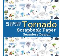 Tornado Scrapbook Paper Seamless Design: Tornadoes, Twisters, Swirling Winds, Storm Clouds, Lightning, Thunderstorms, Weather Icons, Wind Gusts, Trees ... Weather Designs for Crafts and DIY Projects