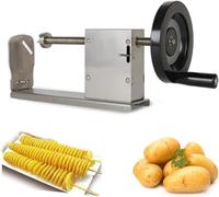 Tornado Trancheuse de pommes de terre en acier inoxydable - Machine à découper en spirale pour frites et légumes - Gadget de cuisine manuel