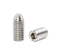 Tornillo de fijación del émbolo bola M5 10 - cabeza cargada con resorte, accionamiento hexagonal interior, 304 acero inoxidable, punta cúpula para posicionamiento preciso(20mm)