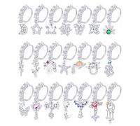 Tornito Lot de 21 anneaux de nez 20 g avec papillon, couronne, lune, serpent, flèche, fleur, étoile, feuille, nœud papillon en oxyde de zirconium pour cartilage, narine, bijoux de piercing pour femme