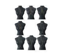 Tornito Lot de 4 à 8 chaînes de corps sexy pour femme Doré, Alliage massif, Zircon cubique